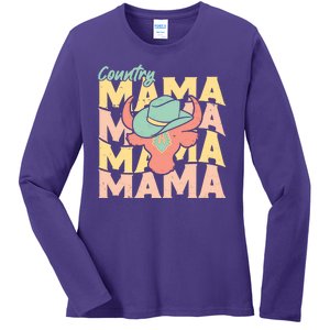 Country Mama Cowgirl Cute Mom Gift Ladies Long Sleeve Shirt