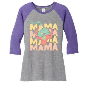 Country Mama Cowgirl Cute Mom Gift Women's Tri-Blend 3/4-Sleeve Raglan Shirt