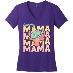 Country Mama Cowgirl Cute Mom Gift Women's V-Neck T-Shirt