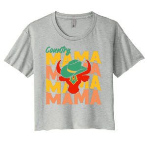 Country Mama Cowgirl Cute Mom Gift Women's Crop Top Tee