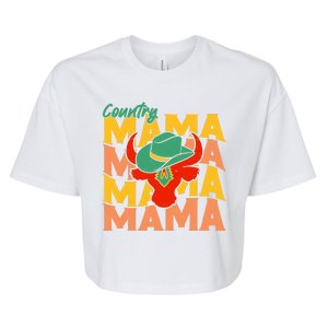 Country Mama Cowgirl Cute Mom Gift Bella+Canvas Jersey Crop Tee