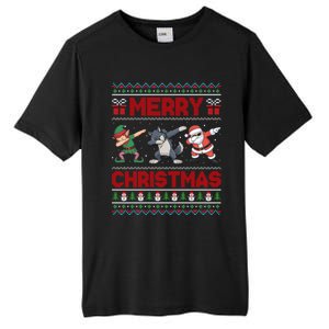 Cute Merry Christmas Gift Dabbing Santa Elf Wolf Tall Fusion ChromaSoft Performance T-Shirt