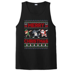 Cute Merry Christmas Gift Dabbing Santa Elf Wolf PosiCharge Competitor Tank