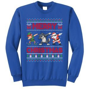 Cute Merry Christmas Gift Dabbing Santa Elf Wolf Sweatshirt