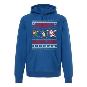 Cute Merry Christmas Gift Dabbing Santa Elf Wolf Premium Hoodie