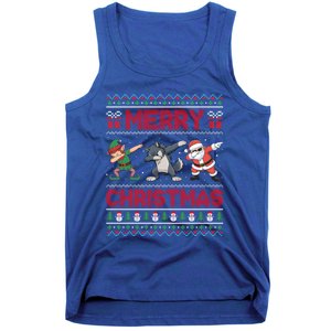 Cute Merry Christmas Gift Dabbing Santa Elf Wolf Tank Top