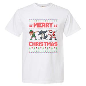 Cute Merry Christmas Gift Dabbing Santa Elf Wolf Garment-Dyed Heavyweight T-Shirt