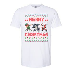 Cute Merry Christmas Gift Dabbing Santa Elf Wolf Softstyle CVC T-Shirt