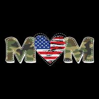 Cute Military Camouflage Mom American USA Flag Heart Bucket Hat