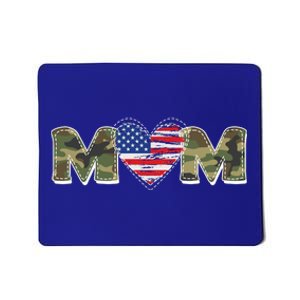 Cute Military Camouflage Mom American USA Flag Heart Mousepad