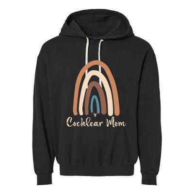 Cochlear Mom Cute Deaf Pride Cochlear Implant Awareness Garment-Dyed Fleece Hoodie