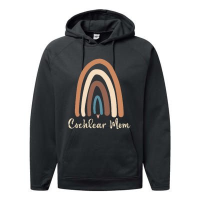 Cochlear Mom Cute Deaf Pride Cochlear Implant Awareness Performance Fleece Hoodie