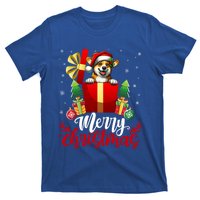 Corgi Merry Christmas Funny Gift Box Tree Santa Hat Snowflakes Cute Gift T-Shirt