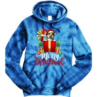 Corgi Merry Christmas Funny Gift Box Tree Santa Hat Snowflakes Cute Gift Tie Dye Hoodie