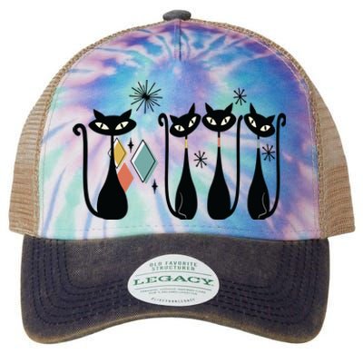 Cat Mid Century Cats 50s Cats Atomic Cats Legacy Tie Dye Trucker Hat