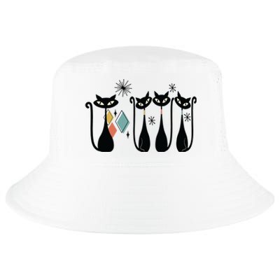 Cat Mid Century Cats 50s Cats Atomic Cats Cool Comfort Performance Bucket Hat