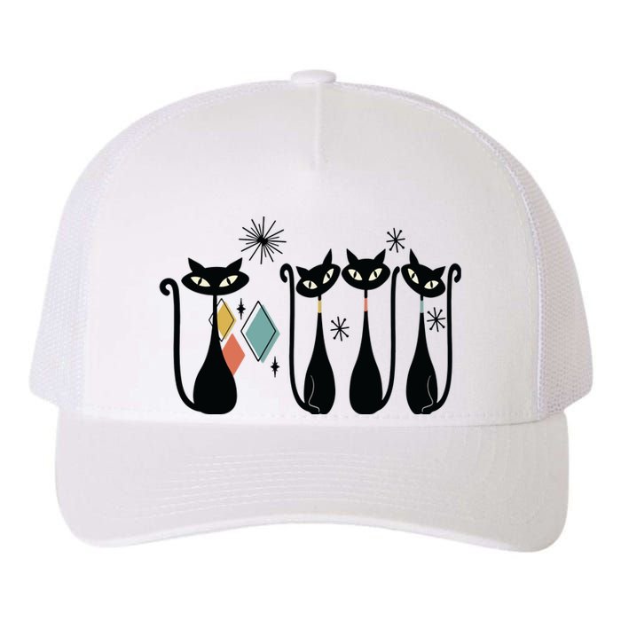 Cat Mid Century Cats 50s Cats Atomic Cats Yupoong Adult 5-Panel Trucker Hat