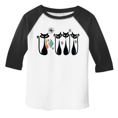 Cat Mid Century Cats 50s Cats Atomic Cats Toddler Fine Jersey T-Shirt