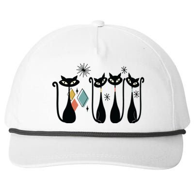 Cat Mid Century Cats 50s Cats Atomic Cats Snapback Five-Panel Rope Hat