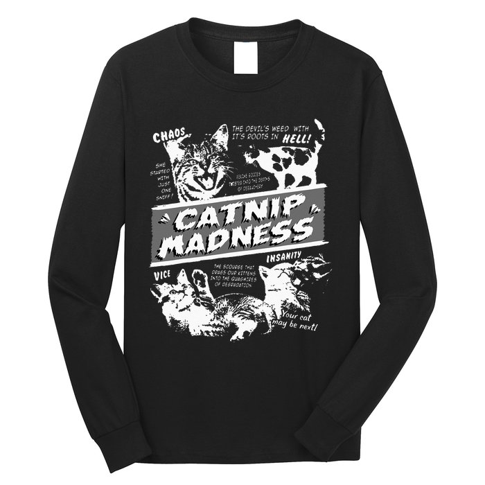 Catnip Madness Cute Kitten Funny Cat Pet Humor Long Sleeve Shirt