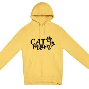 Cat Mom Cat Paws Cat Lover Funny Cute Cat Great Gift Premium Pullover Hoodie