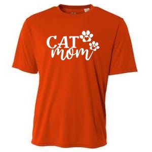 Cat Mom Cat Paws Cat Lover Funny Cute Cat Great Gift Cooling Performance Crew T-Shirt