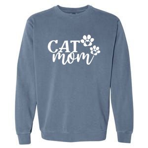 Cat Mom Cat Paws Cat Lover Funny Cute Cat Great Gift Garment-Dyed Sweatshirt