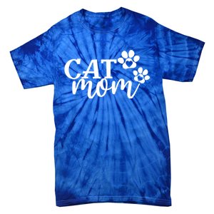 Cat Mom Cat Paws Cat Lover Funny Cute Cat Great Gift Tie-Dye T-Shirt