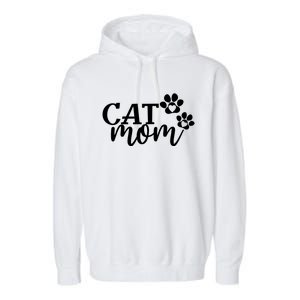 Cat Mom Cat Paws Cat Lover Funny Cute Cat Great Gift Garment-Dyed Fleece Hoodie