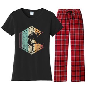 Climbing Mountaineering Climber Athletes Mountain Rock Women's Flannel Pajama Set