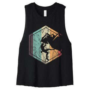 Climbing Mountaineering Climber Athletes Mountain Rock Women's Racerback Cropped Tank