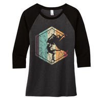 Climbing Mountaineering Climber Athletes Mountain Rock Women's Tri-Blend 3/4-Sleeve Raglan Shirt