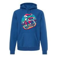 Cool Merry Christmas Santa Skeleton Skateboarding Skater Gift Premium Hoodie