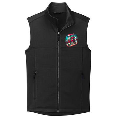 Cool Merry Christmas Santa Skeleton Skateboarding Skater Gift Collective Smooth Fleece Vest