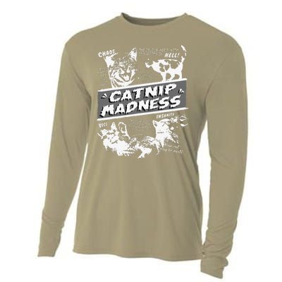 Catnip Madness Cute Kitten Funny Cat Pet Humor Cooling Performance Long Sleeve Crew