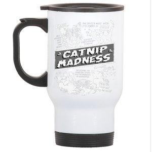 Catnip Madness Cute Kitten Funny Cat Pet Humor Stainless Steel Travel Mug