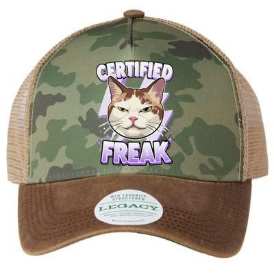 Cat Meme Certified Freak Eat Cement Cursed Cat Funny Legacy Tie Dye Trucker Hat