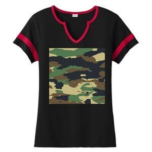 Camo Military Ladies Halftime Notch Neck Tee