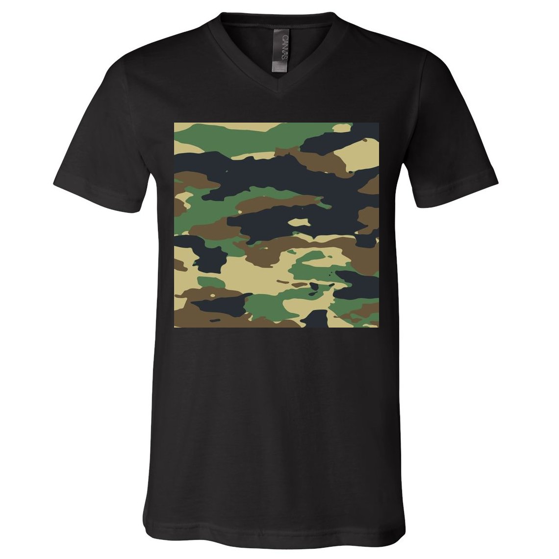 Camo Military V-Neck T-Shirt