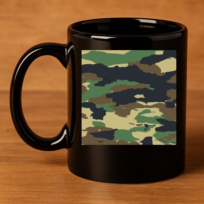 Camo Military 11oz C Handle Ceramic Mug