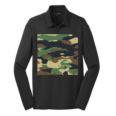 Camo Military Silk Touch Performance Long Sleeve Polo