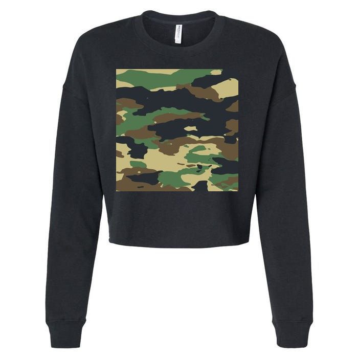 Camo Military Cropped Pullover Crew
