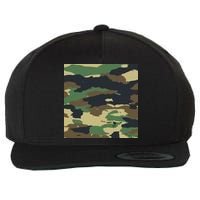 Camo Military Wool Snapback Cap
