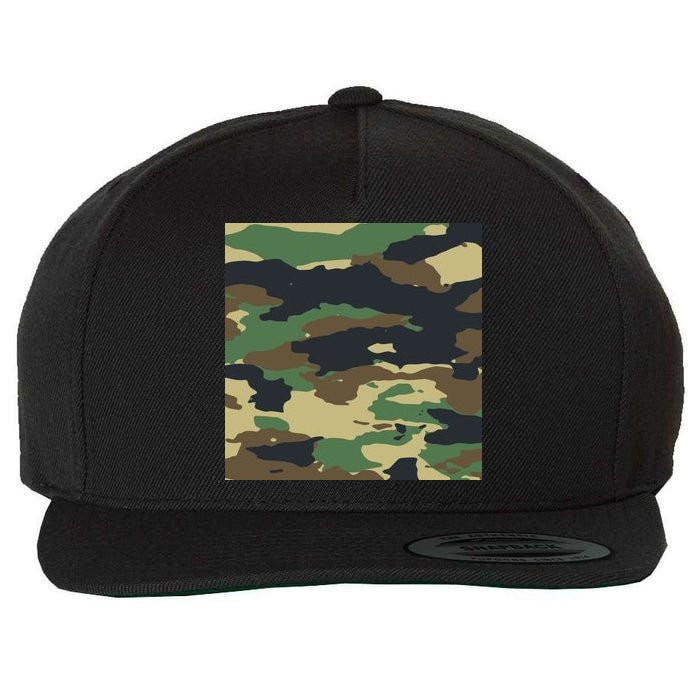 Camo Military Wool Snapback Cap