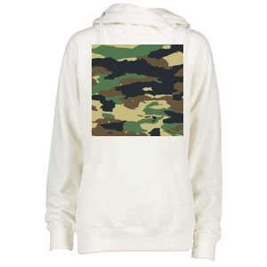 Camo Military Womens Funnel Neck Pullover Hood