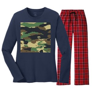 Camo Military Women's Long Sleeve Flannel Pajama Set 