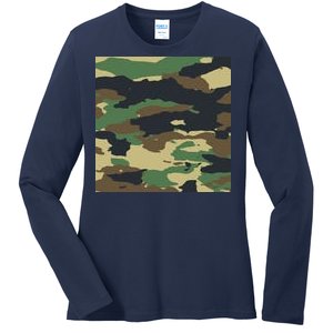 Camo Military Ladies Long Sleeve Shirt