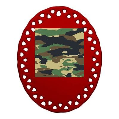 Camo Military Ceramic Oval Ornament