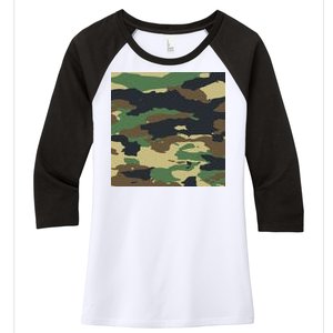 Camo Military Women's Tri-Blend 3/4-Sleeve Raglan Shirt