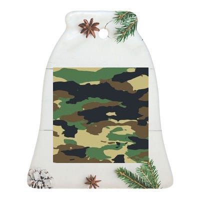 Camo Military Ceramic Bell Ornament